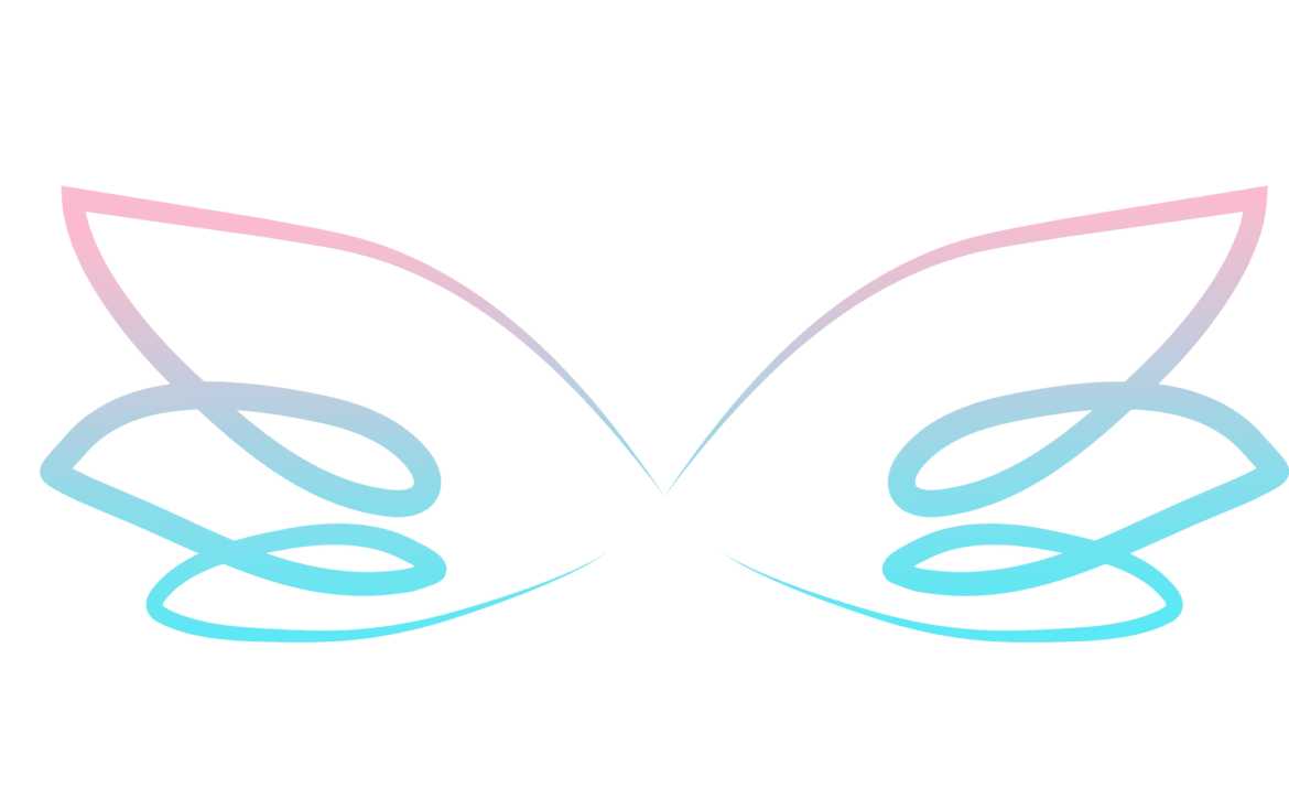 Ailes dégradé bleu & rose