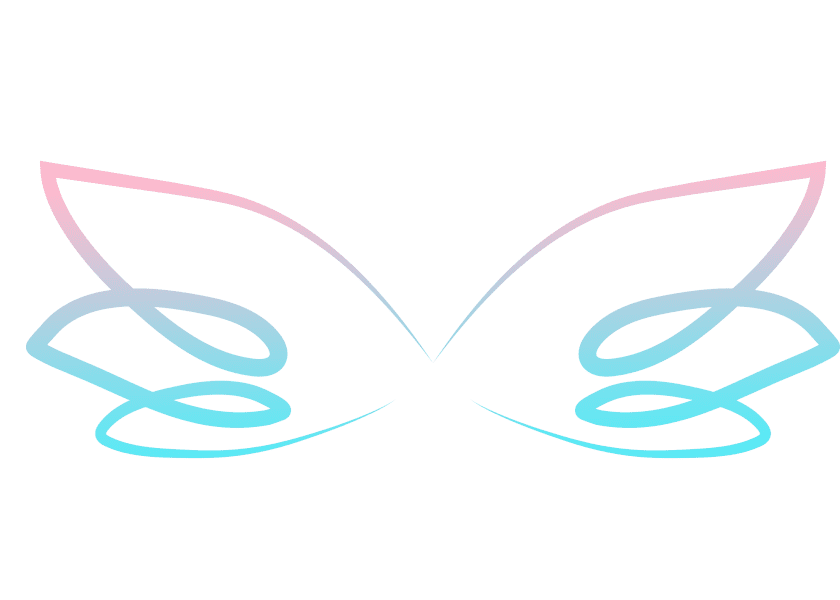 Ailes dégradé bleu & rose
